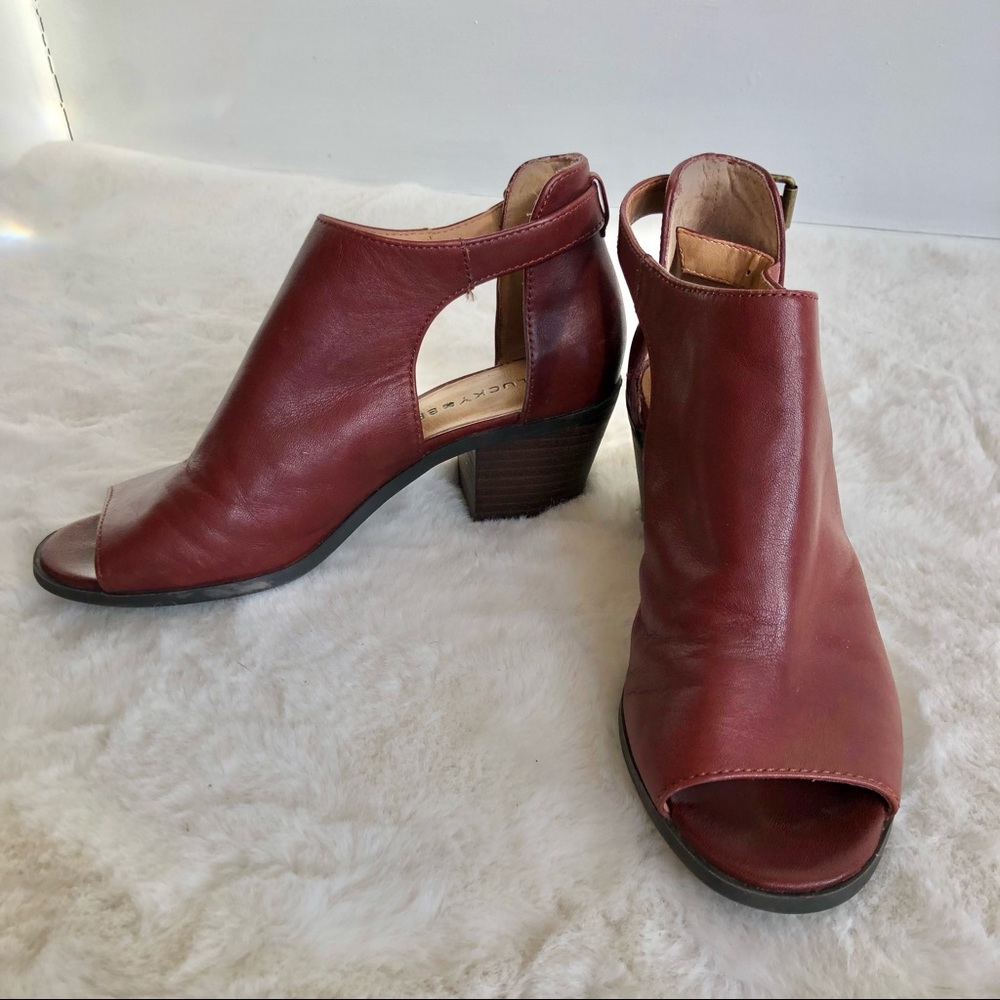 Lucky Brand Maroon Cut Out Booties